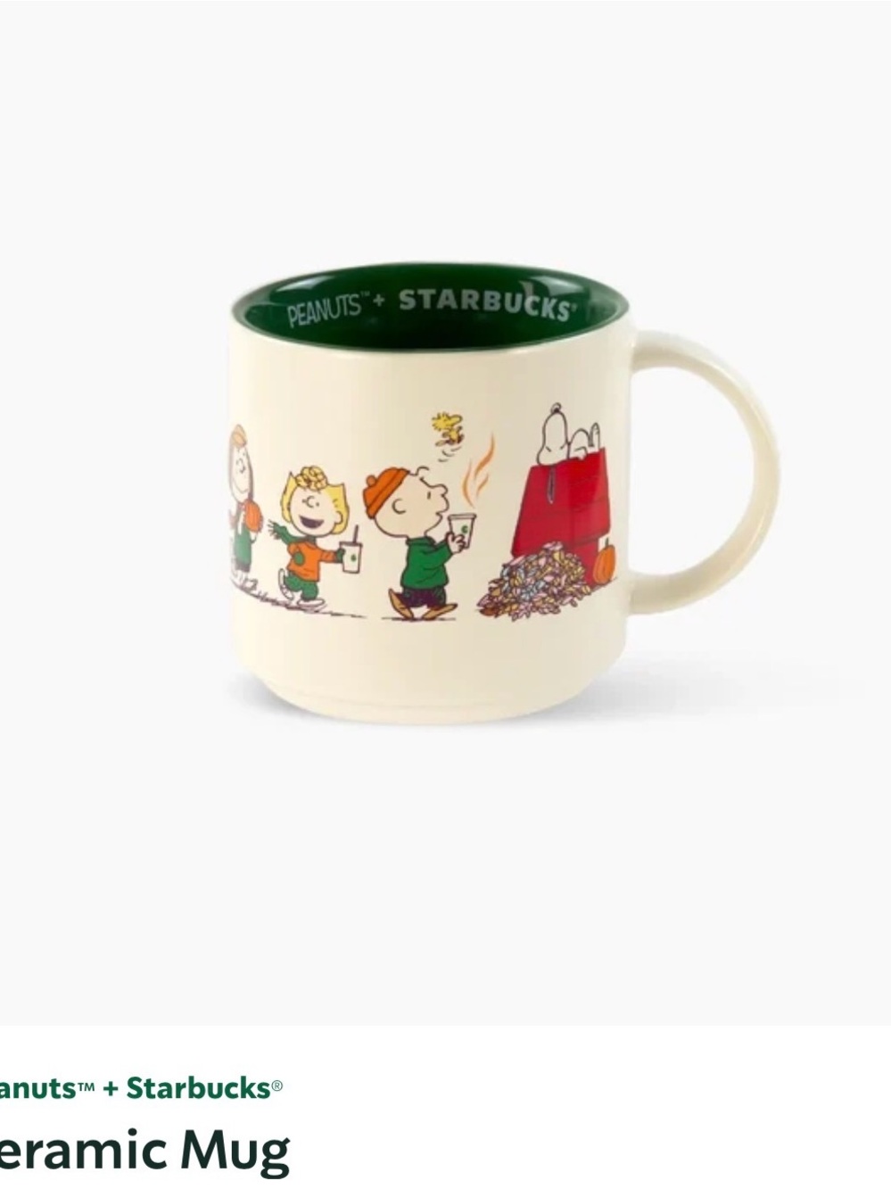 Starbucks Peanuts Cream Ceramic Mug